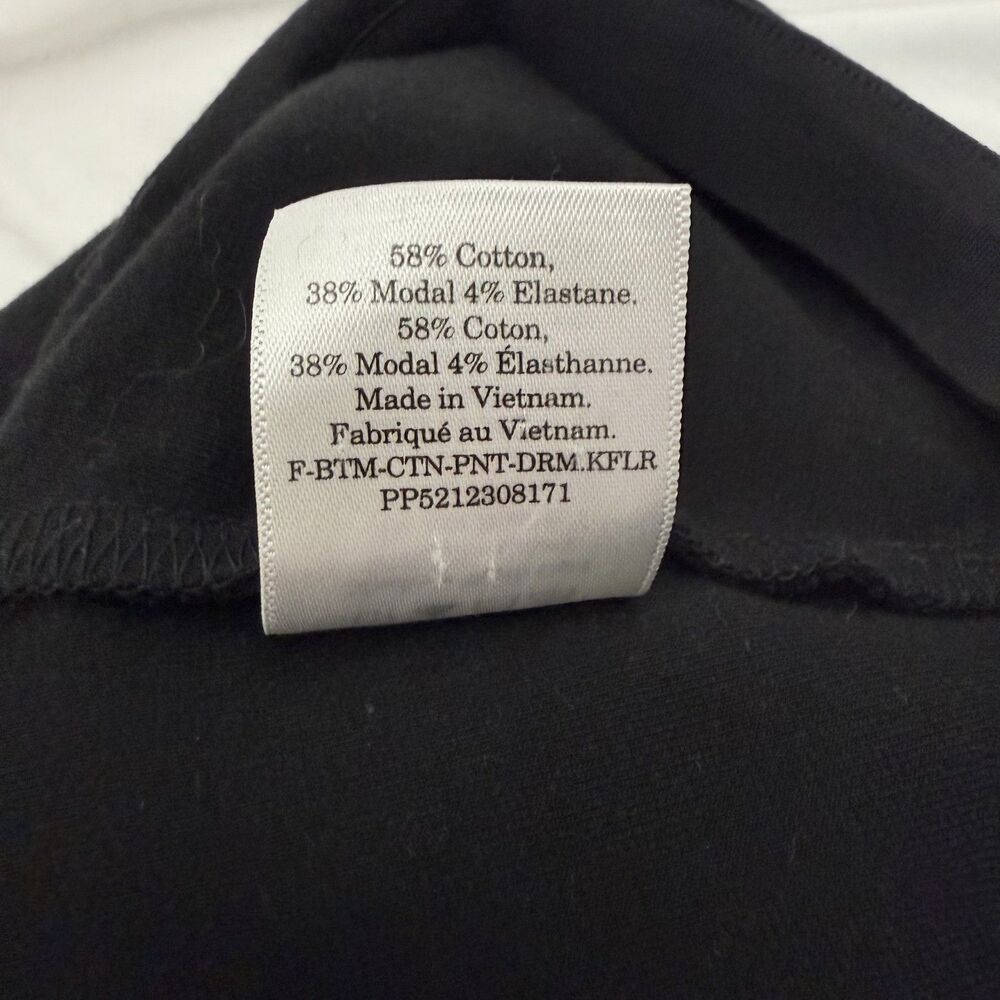 EVERLANE Dream Kick Flare Pant L Black Side Zip Stretch Pintuck Mid-Rise EUC B17 - Picture 6 of 6